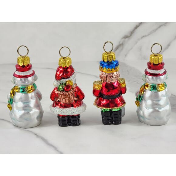 TWC Christmas Tree Ornaments Santa Snowman Nutcracker 4" Resin 90s Holidays x4 - Picture 9 of 15